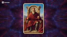 The Emperor tarot card showing a stern figure seated on a stone throne