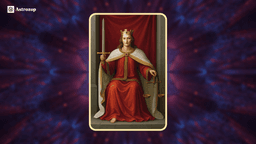 The Justice tarot card depicting a seated figure holding a sword and balanced scales